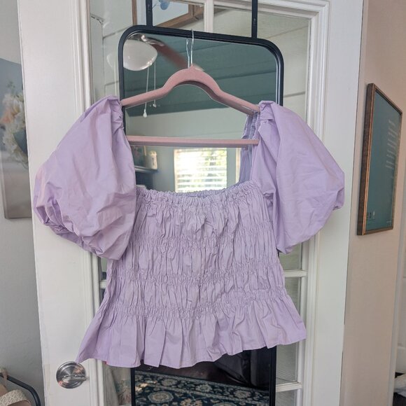 NWT ASTR Savina Lavendar Puff Sleeve Cropped Top - XL from Anthropologie - Picture 3 of 8